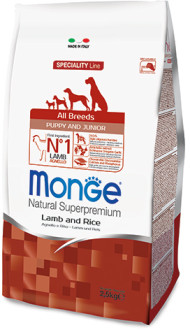 Monge Dog Speciality Puppy&Junior 2,5 кг. д/щенков всех пород Ягненок, рис